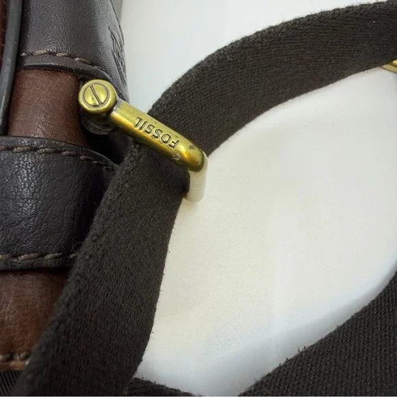 Fossil MBG9153 Estate Leather Messenger Bag Brown Laptop Crossbody - Picture 10 of 16